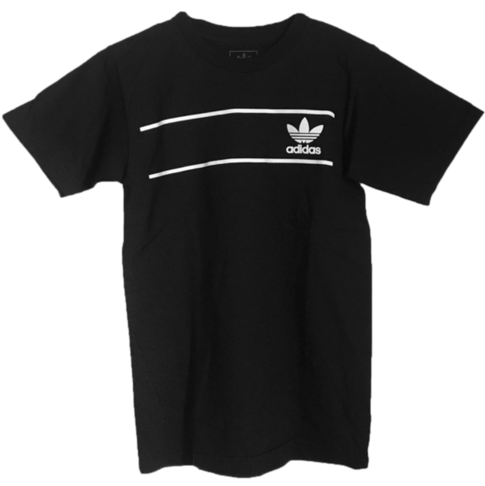 NWT! Adidas Black Stripe Trefoil Tee womens XS black shirt